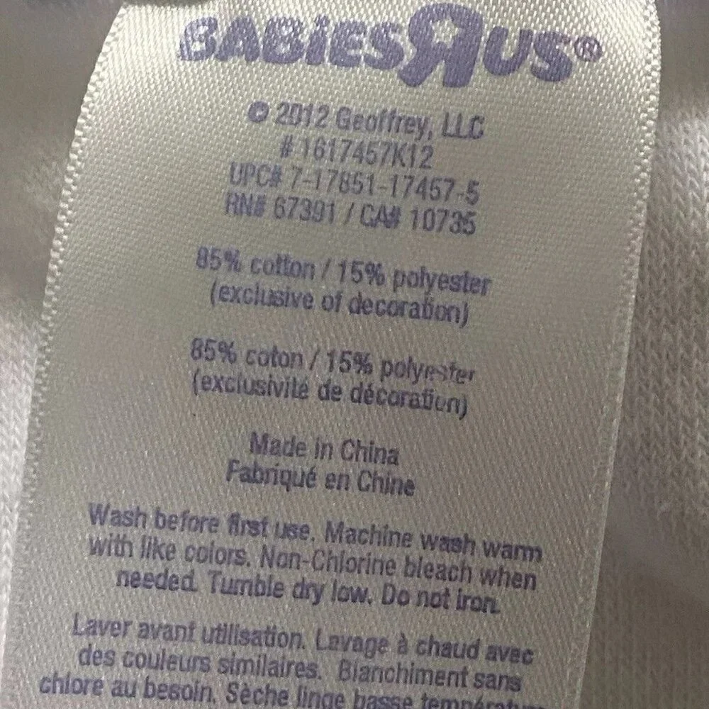 Babies R Us 2012 White With Blue‎ Trim Lobster Hooded Towel Size 28